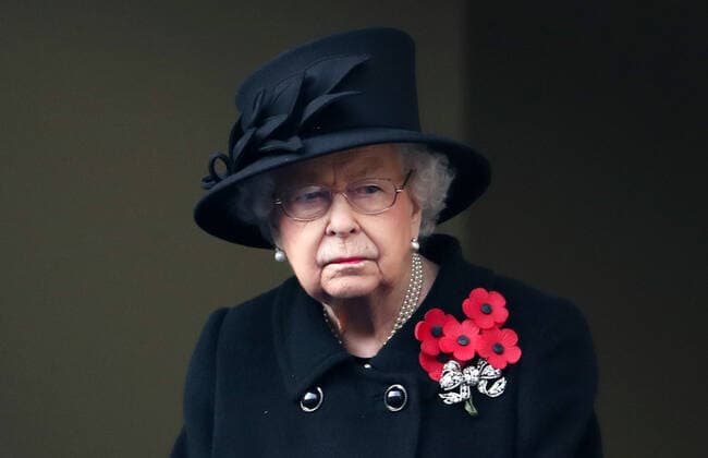 . 08 11 2020. London, United Kingdom. Queen Elizabeth II at the Remembrance Sunday service at The Cenotaph in London.  xi-Imagesx IIM-21776-0035