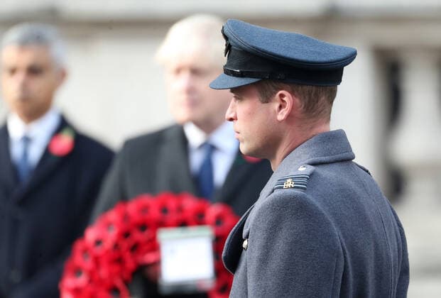. 08 11 2020. London, United Kingdom. Prince William, The Duke of Cambridge, at the Remembrance Sunday service at The Cenotaph in London.  xi-Imagesx IIM-21776-0039