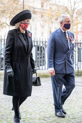 . 11 11 2020. London, United Kingdom. Prince Charles, The Prince of Wales and Camilla, The Duchess of Cornwall at a service to mark the centenary of the burial of the Unknown Warrior at Westminster Abbey in London .  xi-Imagesx xPoolx IIM-21790-0038