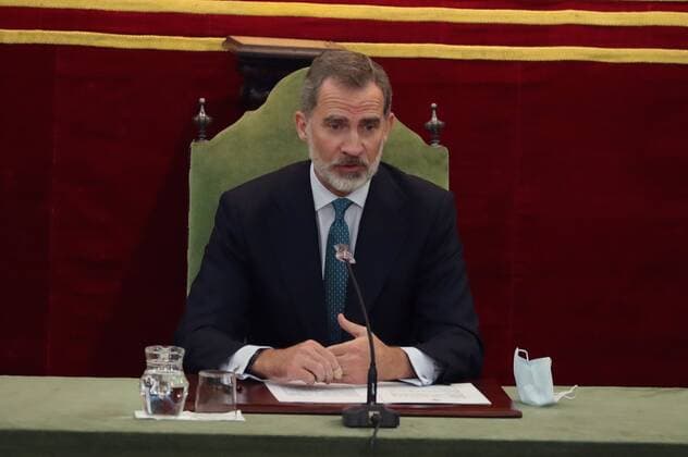 Spain s King Felipe chairs the handing ceremony of the Medal of Echegaray held at the headquarters of the Spanish Royal Academy of Sciences, in Madrid, central Spain, 11 November 2020. Handing ceremony of the Medal of Echegaray !ACHTUNG: NUR REDAKTIONELLE NUTZUNG!  Copyright: xJuanJoxMartinx GRAF8098 20201111-637407221862271637
