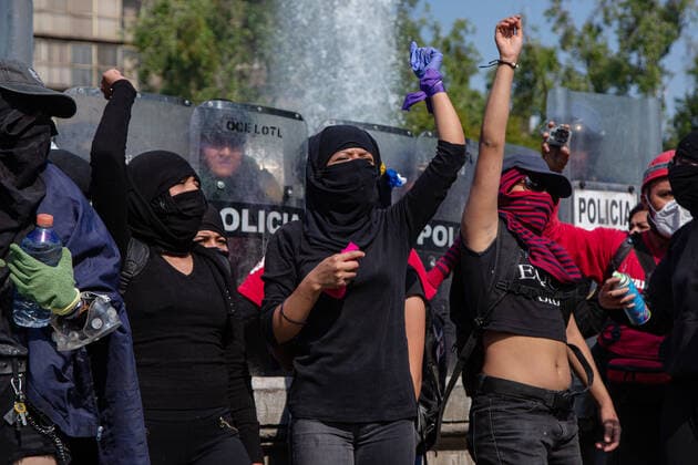 Mexico: Violence protest after murder of Alexis Women take part during a protest at House of Representation of the Government of Quintana Roo in Mexico City, after murder of Bianca Alejandrina Alexis in Cancun and demanding Justice for their femicide. **World Rights ** Mexico City Mexico Copyright: NadiaxMurillo