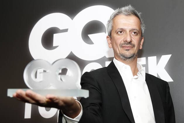 MOSCOW, RUSSIA - NOVEMBER 12, 2020: Actor and director Konstantin Bogomolov poses with his Producer of the Year trophy during a ceremony for the GQ Men of the Year 2020 Awards at Gorky Moscow Art Theatre. Artyom Geodakyan TASS  TS0EE108