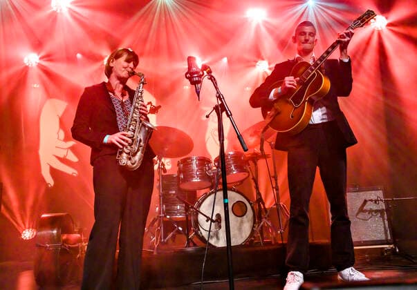 DMA Jazz 2020 Christina von Bülow Sax and Pelle von Bülow guitar on stage at Danish Music Awards Jazz 2020 at Bremen Theater in Copenhagen 12 November 2020, Copenhagen  Copyright: TorbenxChristensen TorbenxChristensenx COP300 spdk20201113-022357-L