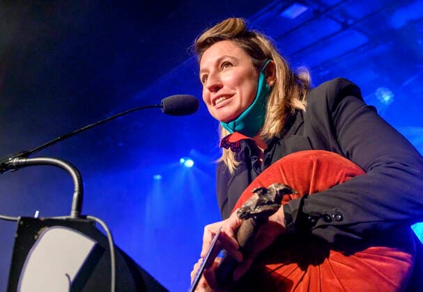 DMA Jazz 2020 Maria Faust thanks for the award for AArets Eksperiment at the Danish Music Awards Jazz 2020 at Bremen Teater in Copenhagen 12 November 2020, Copenhagen  Copyright: TorbenxChristensen TorbenxChristensenx COP300 spdk20201113-022602-L