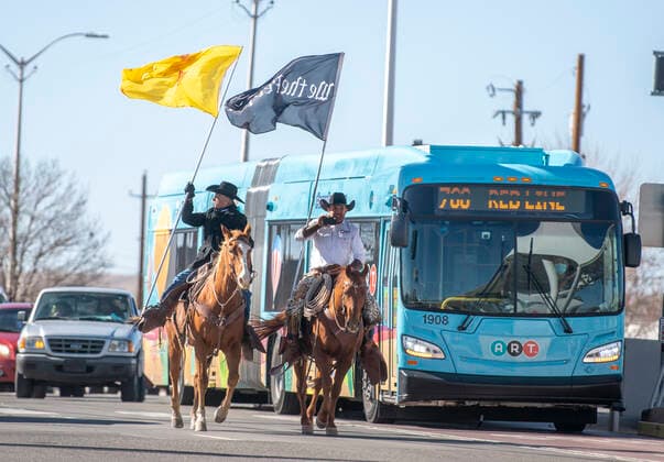 November 14, 2020, Albuquerque, USA: .Pictured are Trump supporters including members of the Cowboys for Trump group during a Trump rally held Saturday afternoon . It is estimated some 250 cars participated in a Trump train which traveled westbound Central avenue and ended up at Legacy Church ..Albuquerque, New Mexico ABQ Journal Albuquerque USA - ZUMAab1_ 20201114_zaf_ab1_003 Copyright: xRobertoxE.xRosalesx