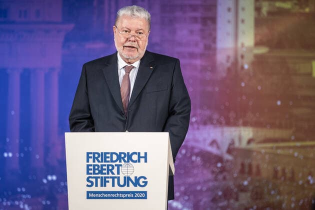 Kurt Beck, Chairman of the Friedrich Ebert Foundation, recorded at the Human Rights Award 2020 of the Friedrich Ebert Foundation in Berlin, 16 11 2020 Berlin Germany Copyright: xFlorianxGaertner photothek.netx