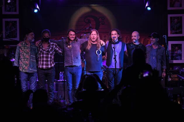 BOCA RATON - NOVEMBER 16: Duane Betts, R Scott Bryan, Devon Allman, John Lum, Berry Duane Oakley and John Ginty of The Allman Betts Band perform at The Funky Biscuit on November 16, 2020 in Boca Raton, Florida. Copyright: xmpi04 MediaPunchx