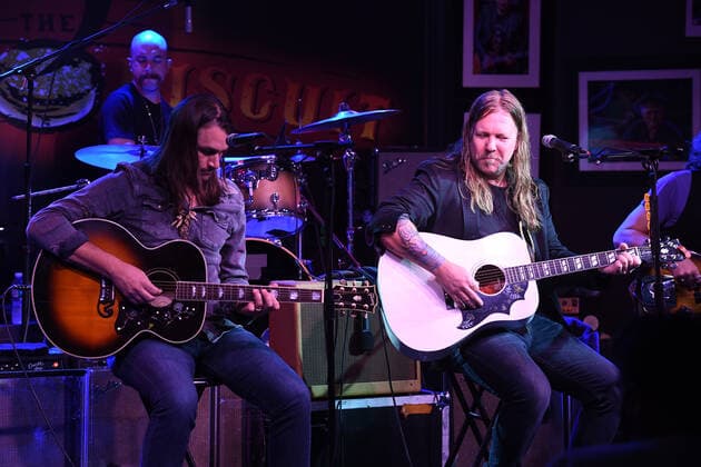 BOCA RATON - NOVEMBER 16: Duane Betts, Devon Allman and Berry Duane Oakley of The Allman Betts Band perform at The Funky Biscuit on November 16, 2020 in Boca Raton, Florida. Copyright: xmpi04 MediaPunchx