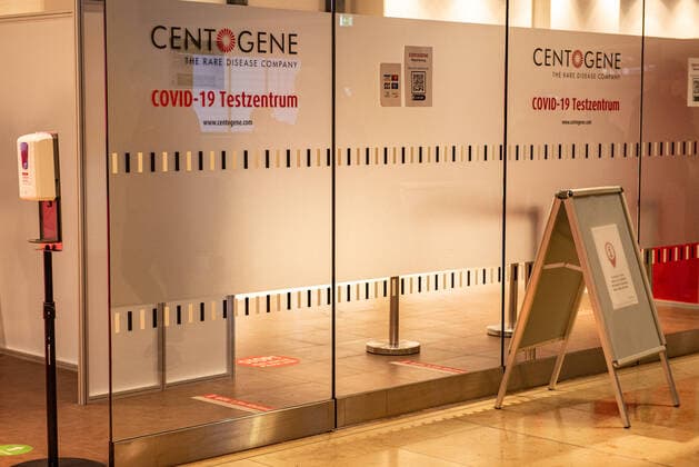 Terminal station S9 S25 BER Corona testcenter in the newly opened airport BER BerlinBrandenburg Berlin Berlin Germany