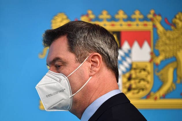 Markus SOEDER State Premier of Bavaria and CSU Chairman ,with mouthguard,mask,in profile single picture,cut single motif,portrait,portrait,portrait Press conference of the Bavarian State Government on the topic Corona Pandemic and extension of measures on 26 11 2020 at the Prinz Carl Palais in Munich