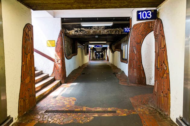 Hundertwasser railway station, Uelzen, Lower Saxony, Germany, Europe Copyright: MichaelxRunkel 1184-4561 Editorial Use Only