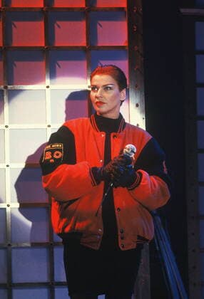 Die Saengerin und Komponistin Inga Rumpf bei einem TV Auftritt am 21.01.1991 *** The singer and composer Inga Rumpf at a TV performance on 21 01 1991