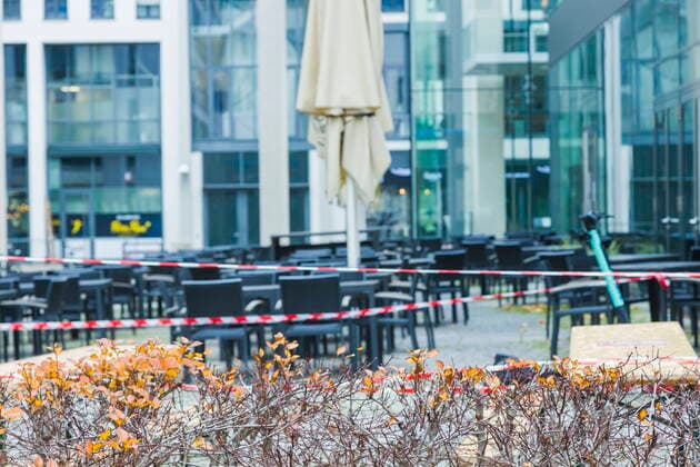 Lockdown Closed restaurants in Dresden city centre for the lockdown in November Dresden Sachsen GERMANY