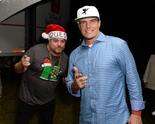 WELLINGTON, FL - DECEMBER 05: Vanilla Ice and DJ Johnny Quest backstage during the Wellington Chamber of Commerce Winterfest concert at Wellington Green on December 5, 2020 in Wellington, Florida. Copyright: xmpi04 MediaPunchx