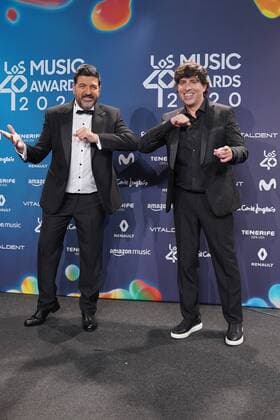 Presenter Toni Aguilar and Gallo Moreno during the photocall of Los 40 Music Awards 2020 in Madrid on Friday, 27 November 2020 Cordon Press