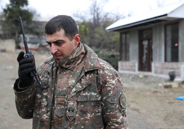 NAGORNO KARABAKH - DECEMBER 5, 2020: A local man in the village of Taghavard, Martuni District. On 9 November, the leaders of Armenia, Russia and Azerbaijan signed a ceasefire agreement to end the military conflict in Nagorno-Karabakh and to deploy a Russian peacekeeping force in the region. After the ceasefire agreement was signed, part of the village of Taghavard came under Azerbaijani control. Alexander Ryumin TASS  TS0F099E