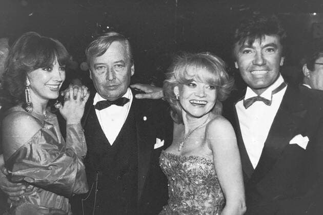 Archiv Petra Schuerrmann Moderatorin Dr Gerhard Freund Rex Marion Gildo Saenger Muenchen 1984 Archiv Motive Mathaeser Film Ball Muenchen *** Archive Petra Schuerrmann Moderator Dr Gerhard Freund Rex Marion Gildo Saenger Munich 1984 Archive Motives Mathaeser Film Ball Munich