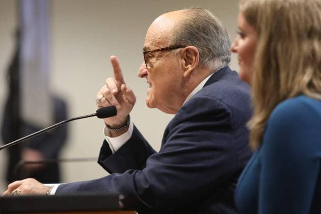 December 10, 2020, USA: President Donald Trump s attorney Rudy Giuliani presents testimony to the Michigan House Oversight Committee Wednesday, Dec. 2, 2020 at the Anderson House Office Building in Lansing, Michigan. Giuliani has revealed his treatment for COVID-19 included an experimental drug in short supply. USA - ZUMAm67_ 20201210_zaf_m67_082 Copyright: xMandixWrightx