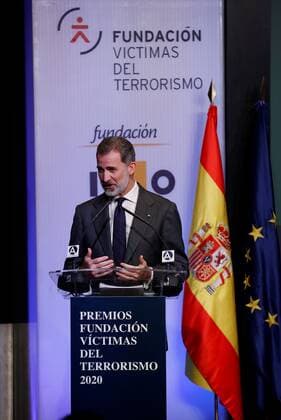 Spain s King Felipe VI delivers a speech during the 17th Victims of Terrorism Foundation awarding ceremony in Madrid, Spain, 16 December 2020. 17th Victims of Terrorism Foundation Awards !ACHTUNG: NUR REDAKTIONELLE NUTZUNG!  Copyright: xChemaxMoyax GRAF6480 20201216-637437234629804026