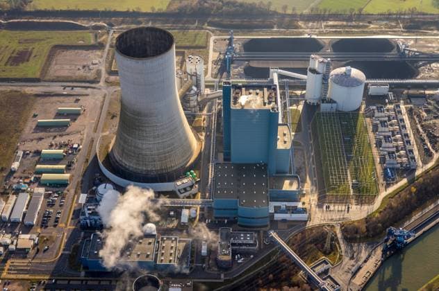 Luftbild des Kraftwerk Datteln 4, EON4 einem Kohlekraftwerk am Dortmund-Ems-Kanal in Datteln in Nordrhein-Westfalen, Deutschland. !ACHTUNGxMINDESTHONORARx60xEURO! *** Aerial view of the Datteln 4 power plant, EON4 a coal-fired power plant on the Dortmund Ems Canal in Datteln in North Rhine-Westphalia, Germany ATTENTIONxMINDESTHONORARx60xEURO