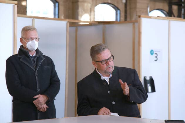 18 12 2020 Dortmund The city of Dortmund has set up its Corona Vaccination Centre in the Warsteiner Music Hall, on the site of the former Hoesch blast furnace plant on Phoenix West The medical pro