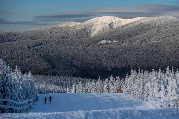 People enjoy sunny weather and winter sports during state of emergency due to coronavirus in ski-areal Svaty Petr in Spindleruv Mlyn, Czech Republic, December 30, 2020. (CTKxPhoto DavidxTanecek) CTKPhotoP202012300446201  TAD 015