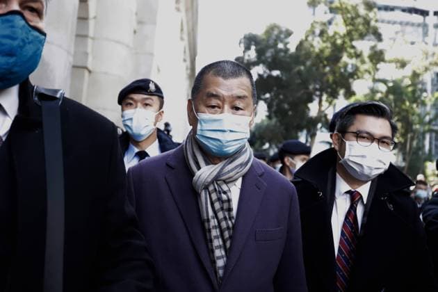 December 31, 2020, Hong Kong, China: Jimmy Lai, Hong Kong s strong advocate for democracy, a founder of NEXT MEDIA ( Next Digital ) and APPLE DAILY, walks out from Court of Final Appeal with his legal consultants after attending court hearing regarding re-assessment of Lai s bail term. Hong Kong China - ZUMAl137 20201231_zap_l137_010 Copyright: xLiauxChung-renx