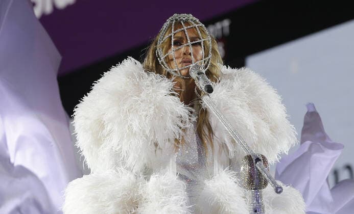 Jennifer Lopez performs in Times Square on New Year s Eve on Thursday, December 31, 2020 in New York City. Pool  NYPX20201231246 GaryxHershorn