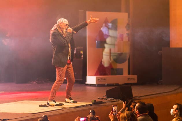 First concert of the Festival Actual 21 in Logrono with the performance of El Drogas , on 2nd January 2021. Actual 21 offers different theatrical and stage performances with a mainly Riojan stamp and all the security measures. 02 JANUARY 2021 SHOW Fotografia LagenciaEP 01 02 2021 Logrono Logrono Spain Copyright: xSHOWxFotografiax 3501335