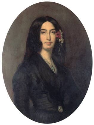 George Sand , French novelist and early feminist, c1845. Portrait by French artist Auguste Charpentier of Amandine Aurore Lucie Dupin whose pen-name was George Sand (1804-1876). It was discovered in the collection of the Musee George Sand, France. WorldxHistoryxArchive 917_06_WHA_162_0510004707