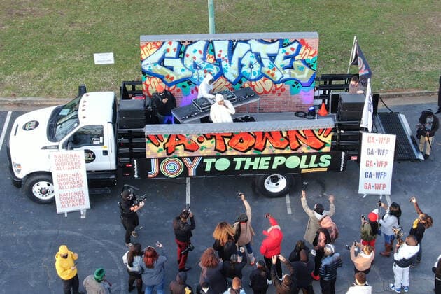 ATLANTA, GA - JANUARY 5: Moneybagg Yo performs at Joy To The Polls Pop-up concert during the Georgia Senate runoff at the Dunbar Neighborhood Centre in Atlanta, Georgia on January 5, 2021. Copyright: xmpi34 MediaPunchx