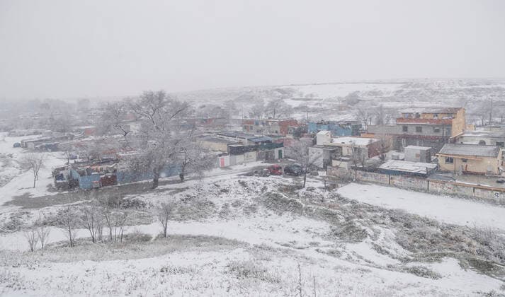 January 7, 2021, Madrid, Spain: Snowy on January 7 in sector 6 of CaoÂ±ada Real where they have been without electricity in their homes for more than 4 months. La CaoÂ±ada Real is a shanty town in the outskirts of Madrid, in sectors V and VI that are the most punished, for more than 4 months without electricity, facing very complicated weather situations such as the storm Filomena. Madrid Spain - ZUMAd159 20210107_zia_d159_052 Copyright: xIndirax
