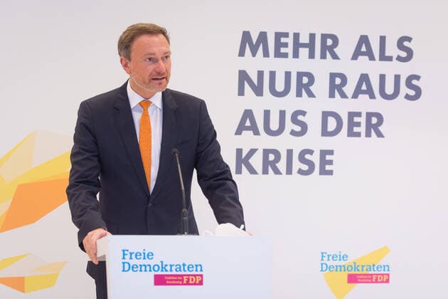 Berlin, Christian Lindner gives press conference in the Bundestag Germany, Berlin 12 01 2021 Christian Lindner Federal Chairman FDP gives press conference before the meeting of the FDP parliamentary group in the German Bundestag to see Berlin Bundestag Berlin Germany