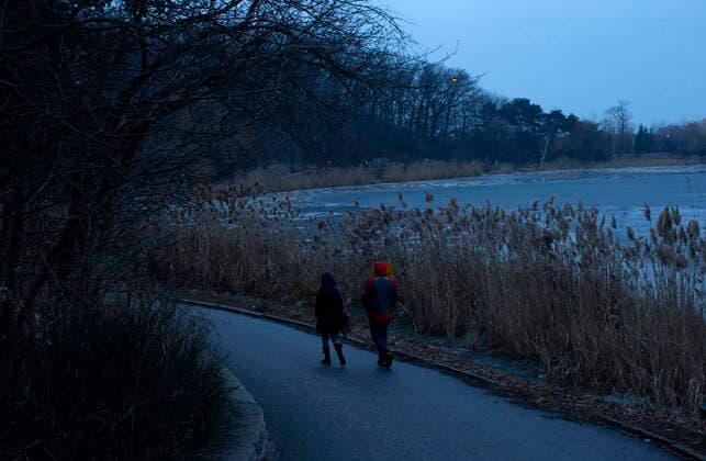 January 14, 2021, Toronto, on, Canada: Passers-by walk in High Park, in Toronto, Thursday, Jan. 14, 2021. Thursday marks the first day of the Ontario govenment s emergency stay at home order, issued as a response to the increased spread of COVID-19. Toronto Canada  - ZUMAc35_ 20210114_zaf_c35_063 Copyright: xChrisxYoungx