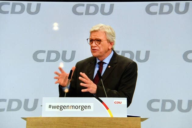 Germany, Berlin , 15 01 2021 CDU Party Congress Photo Volker Bouffier, Prime Minister of Hesse, during his speech CDU Party Congress