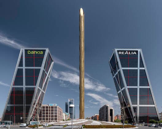 Architektur von Philip Johnson Gate of Europe towers, Puerta de Europa, KIO Towers (Torres KIO), Madrid, Spain, 1996  Copyright: xJohnnyxJetstreamx