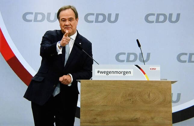 Germany, Berlin , 16 01 2021 CDU Party Congress Photo Armin Laschet during his speech CDU Party Congress
