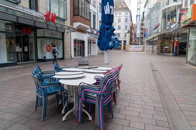 Closed gastronomy during the Corona Lockdown in Janaur 2021 iin the Bremen city center Closed gastronomy during the Corona Lockdown in Janaur 2021 iin the Bremen city center , Bremen Bremen Germany City Center