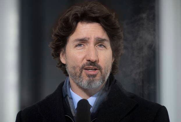 January 19, 2021, Ottawa, on, Canada: Prime Minister Justin Trudeau speaks during a news conference outside Rideau cottage in Ottawa, Tuesday, January 19, 2021. Ottawa Canada  - ZUMAc35_ 20210119_zaf_c35_003 Copyright: xAdrianxWyldx