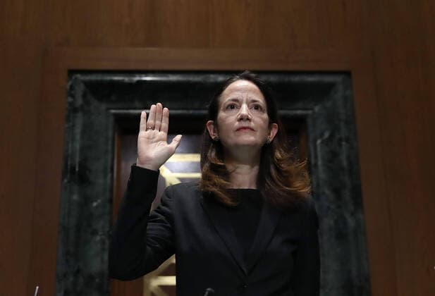 Bilder des Jahres 2021, News 01 Januar News Themen der Woche KW03 News Bilder des Tages January 19, 2021, Washington, District of Columbia, USA: WASHINGTON, DC - JANUARY 19: Avril Haines is sworn in at the start of her confirmation hearing before the Senate Intelligence Committee to be President-elect Joe Biden™s national intelligence director on January 19, 2021 in Washington, DC. Haines was previously Deputy Director of the CIA and Deputy National Security Advisor in the Obama administration Washington USA - ZUMAs152 20210119_zaa_s152_108 Copyright: xJoexRaedlex-xPoolxViaxCnpx