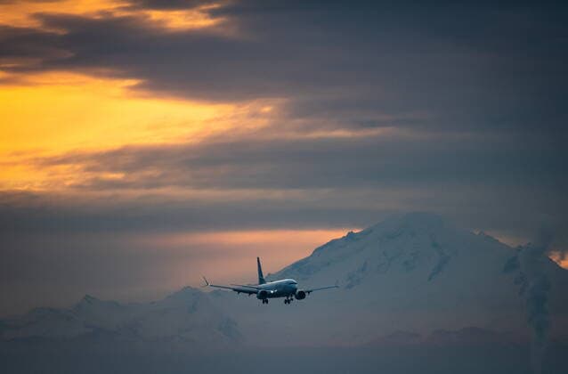January 21, 2021, Richmond, BC, Canada: Mount Baker in Washington is seen in the distance as a WestJet Airlines Boeing 737 Max aircraft arrives at Vancouver International Airport in Richmond, B.C., on Thursday, January 21, 2021. The flight from Calgary is the first commercial Boeing 737 Max flight in Canada since the aircraft was grounded worldwide in 2019 following two deadly crashes. Transport Canada lifted its grounding order for the Max on Wednesday after approving design changes to the plane and requiring pilots to undergo additional training. Richmond Canada  - ZUMAc35_ 20210121_zaf_c35_015 Copyright: xDarrylxDyckx