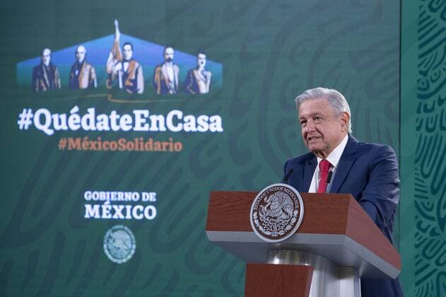 (210125) -- MEXICO CITY, Jan. 25, 2021 () -- Mexico s President Andres Manuel Lopez Obrador speaks during a press conference in Mexico City, Mexico on Jan. 21, 2021. Mexico s President Andres Manuel Lopez Obrador announced Sunday on Twitter that he has tested positive for COVID-19. () MEXICO-PRESIDENT-COVID-19-POSITIVE Xinhua 