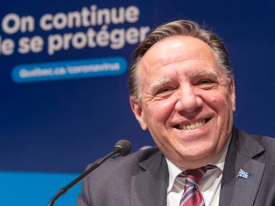 January 26, 2021, Montreal, PQ, Canada: Quebec Premier Francois Legault smiles as he speaks to the media at the COVID-19 press briefing, Tuesday January 26, 2021 in Montreal. Montreal Canada  - ZUMAc35_ 20210126_zaf_c35_014 Copyright: xRyanxRemiorzx