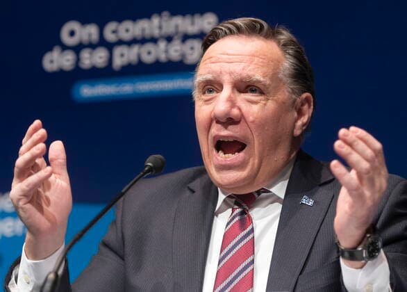 January 26, 2021, Montreal, PQ, Canada: Quebec Premier Francois Legault speaks to the media at the COVID-19 press briefing, Tuesday January 26, 2021 in Montreal. Montreal Canada  - ZUMAc35_ 20210126_zaf_c35_025 Copyright: xRyanxRemiorzx