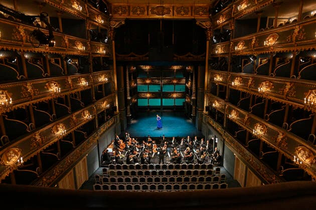 General rehearsal before the live Czech Television broadcast of the Mozart s Birthday 2021 concert at the Estates Theatre in Prague, Czech Republic, January 27, 2021. Due to the governmental restrictions, the concert will be performed without spectators. The concert will present selected highlights of Mozart’s operas Idomeneo and Le clemenza di Tito. (CTKxPhoto MichalxKamaryt) CTKPhotoP202101270743901  kmt 11 K