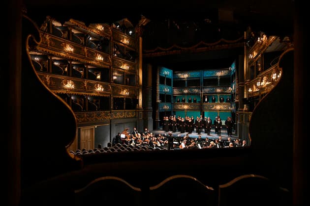 General rehearsal before the live Czech Television broadcast of the Mozart s Birthday 2021 concert at the Estates Theatre in Prague, Czech Republic, January 27, 2021. Due to the governmental restrictions, the concert will be performed without spectators. The concert will present selected highlights of Mozart’s operas Idomeneo and Le clemenza di Tito. (CTKxPhoto MichalxKamaryt) CTKPhotoP202101270744201  kmt 5