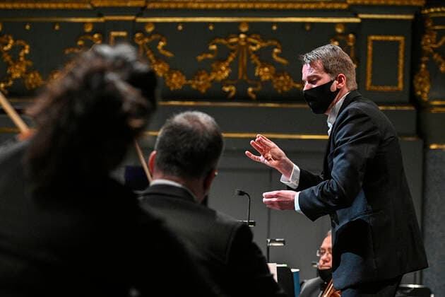 Entertainment Bilder des Tages General rehearsal before the live Czech Television broadcast of the Mozart s Birthday 2021 concert at the Estates Theatre in Prague, Czech Republic, January 27, 2021. Due to the governmental restrictions, the concert will be performed without spectators. The concert will present selected highlights of Mozart’s operas Idomeneo and Le clemenza di Tito. (CTKxPhoto MichalxKamaryt) CTKPhotoP202101270746101  kmt 10