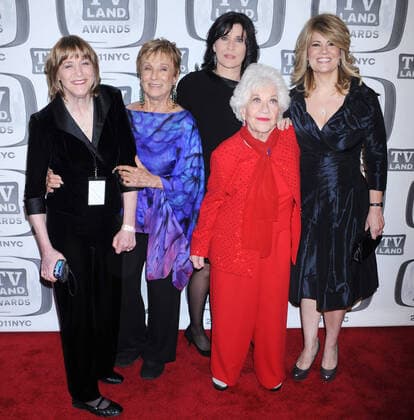 **FILE PHOTO** Cloris Leachman Has Passed Away at 94. Geri Jewell, Cloris Leachman, Nancy McKeon, Charlotte Rae and Lisa Whelchel at the 9th Annual TV Land Awards at the Jacob Javits Center in New York City. April 10, 2011 Copyright: xDennisxVanxTine MediaPunchx