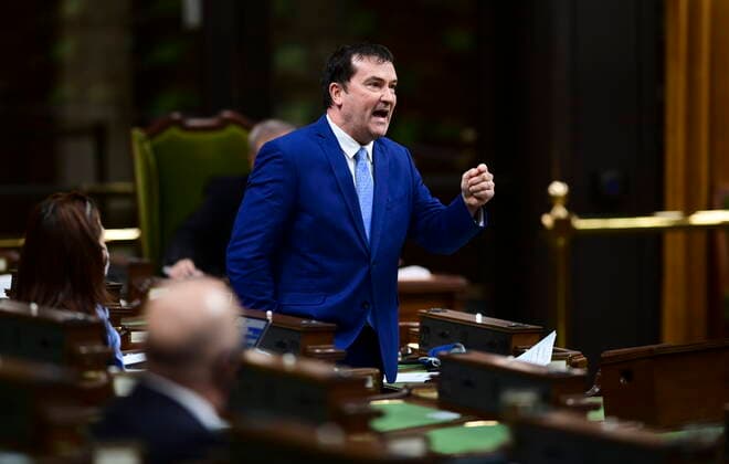 January 28, 2021, Ottawa, on, Canada: Bloc Quebecois member of Parliament Alain Therrien rises during question period in the House of Commons on Parliament Hill in Ottawa on Thursday, Jan. 28, 2021. Ottawa Canada  - ZUMAc35_ 20210128_zaf_c35_023 Copyright: xSeanxKilpatrickx