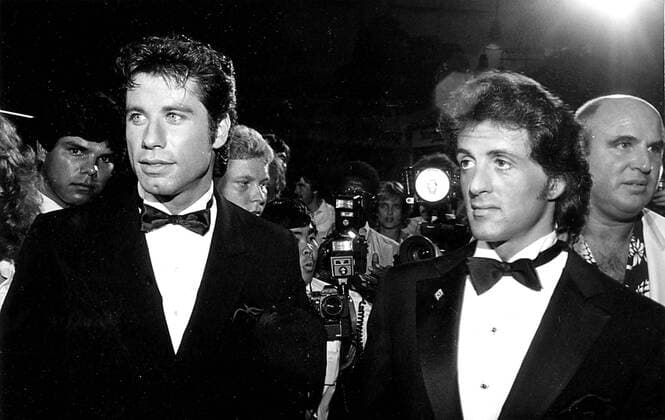 John Travolta And Sylvester Stallone At The Staying Alive Premiere July 11, 1983 Copyright: xRalphxDominguez MediaPunchx